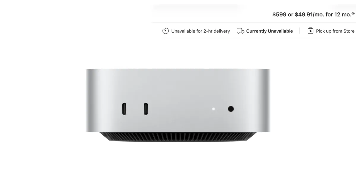 Modelo Mac mini de 599 dólares ahora está completamente agotado