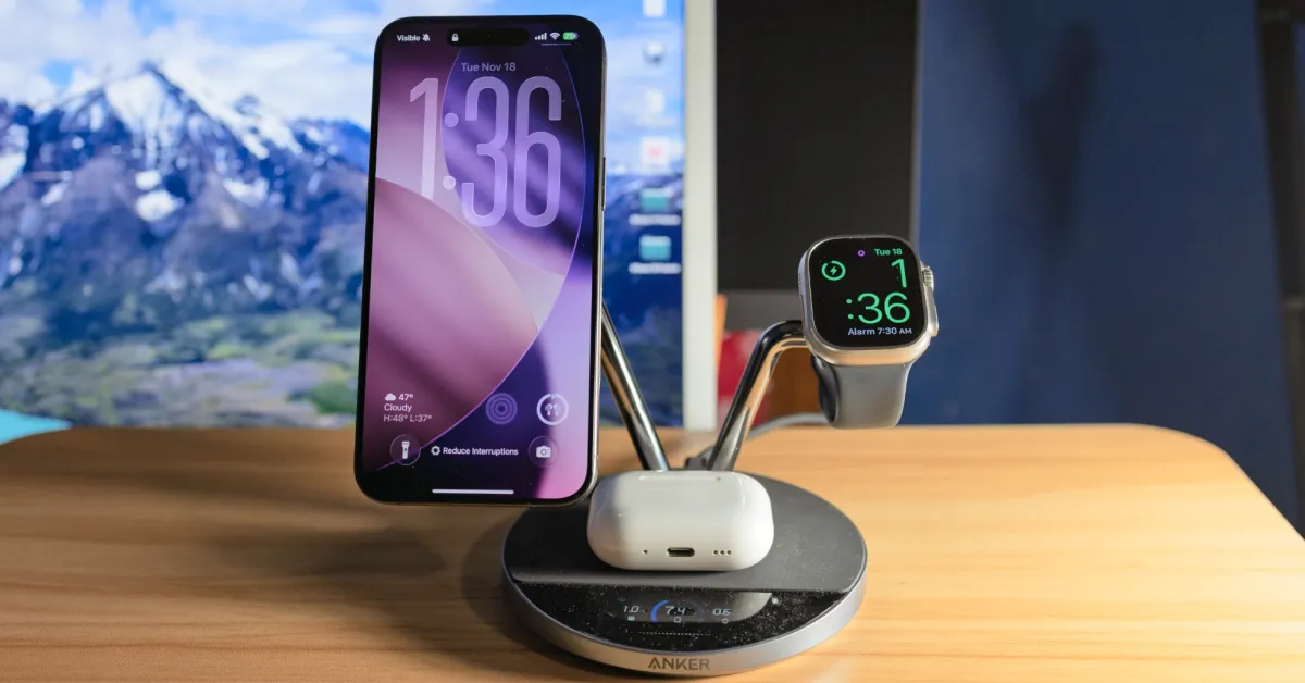 Suporte MagSafe de 25W da Anker: Carregador 3 em 1 Ideal para iPhone