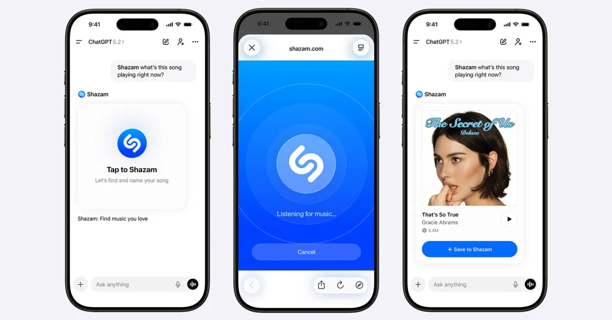 Artık Shazam'ı Doğrudan ChatGPT'den Kullanabilirsiniz