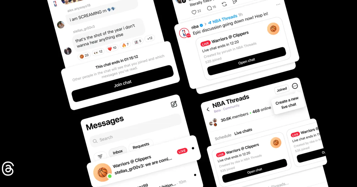 Threads kullanıcıları artık canlı etkinliklerde grup sohbetlerine katılabiliyor